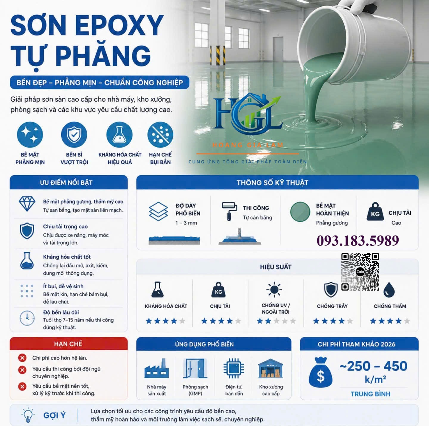 MÔ TẢ SƠN TỰ SAN PHẲNG EPOXY UNIPOXY LINING