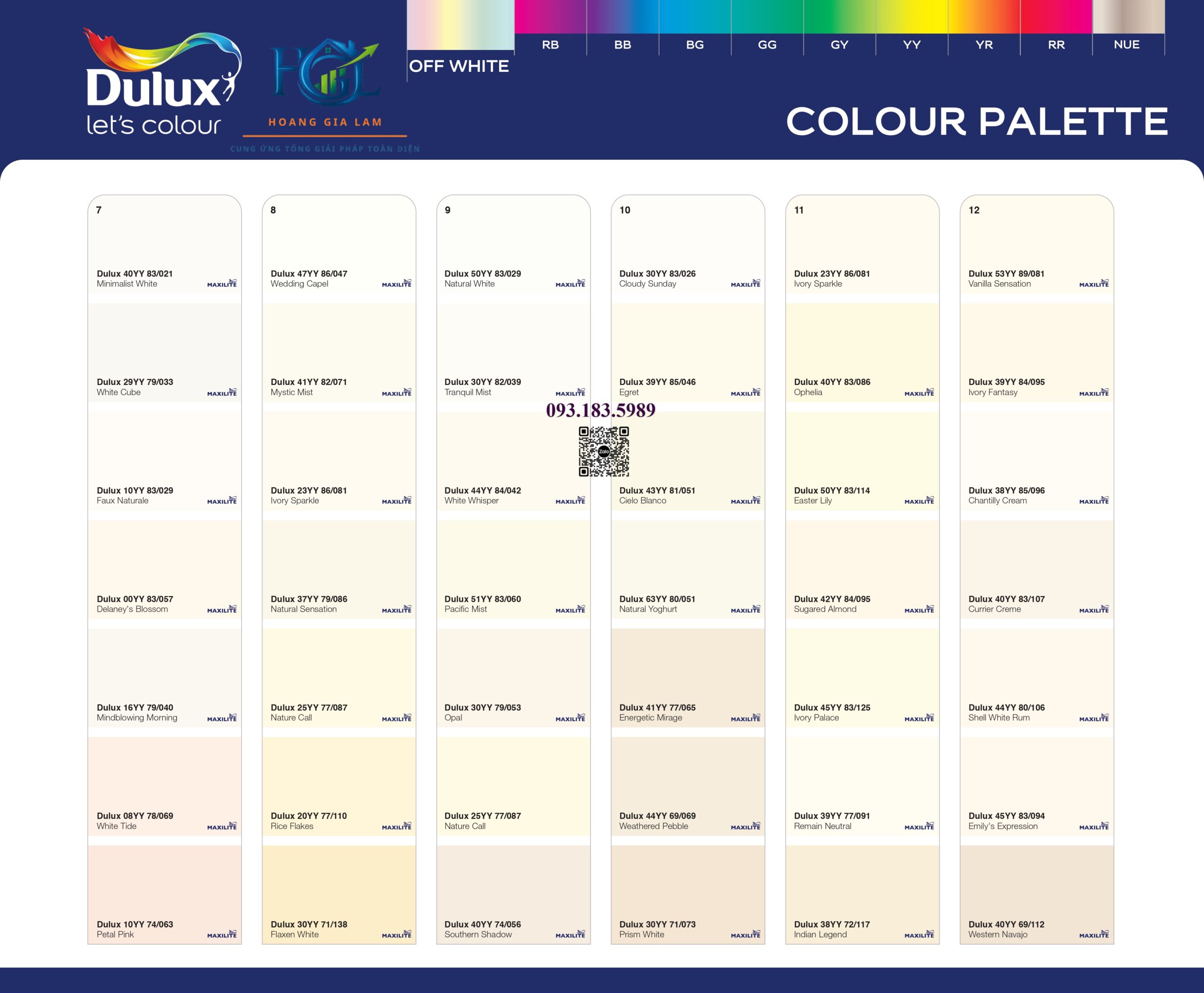 Nhóm Màu Tone Kem Vàng Trên Cây Màu Sơn Dulux Maxilite Được Ưa Chuộng Nhất