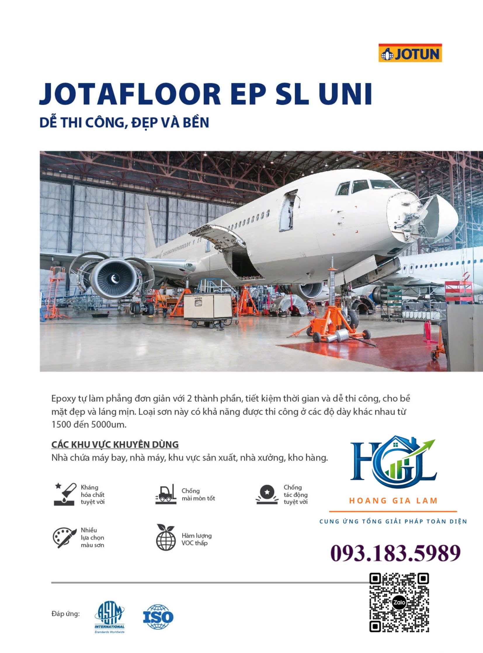 JOTUN JOTAFLOOR EP SL UNI – SƠN EPOXY TỰ SAN PHẲNG CAO CẤP CHO SÀN CÔNG NGHIỆP
