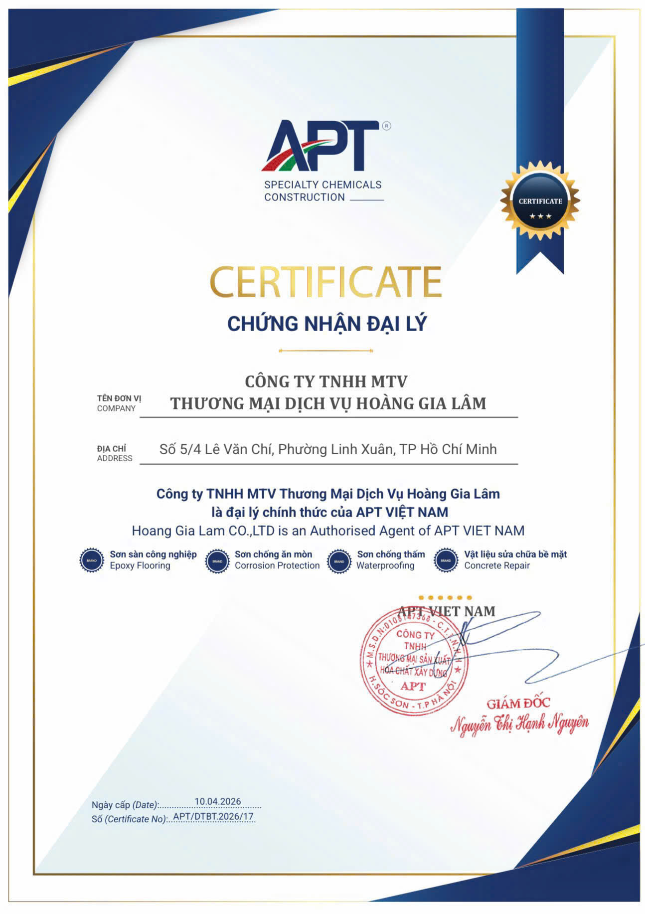 Đại lý phân phối sơn epoxy APT tốt nhất TPHCM