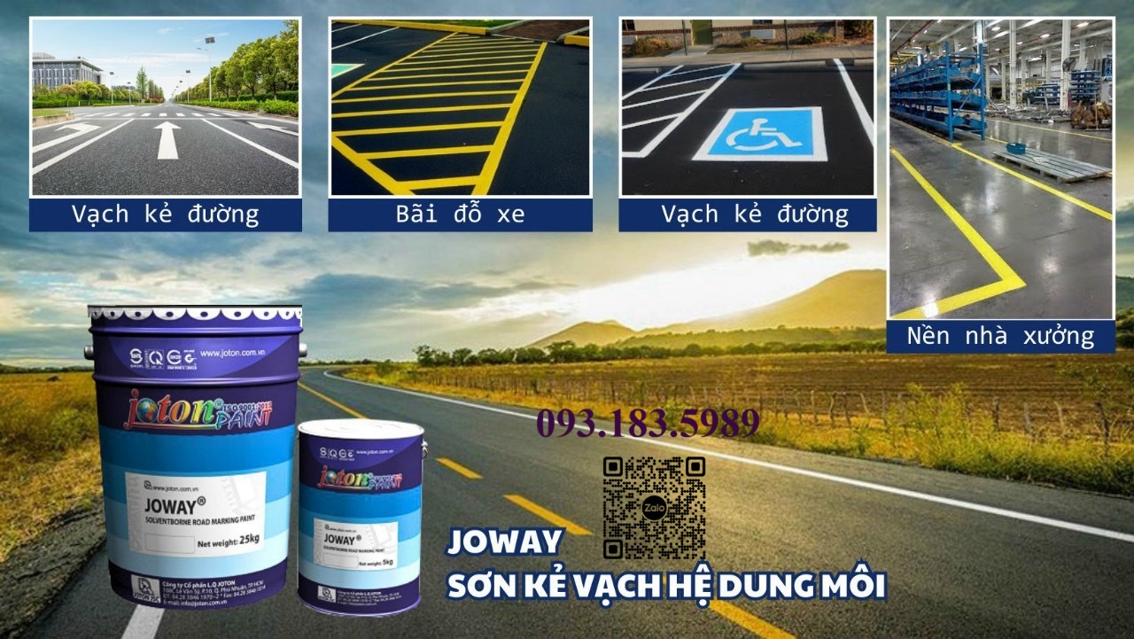 SƠN KẺ VẠCH ĐƯỜNG GIAO THÔNG MÀU XANH DƯƠNG JOTON JOWAY
